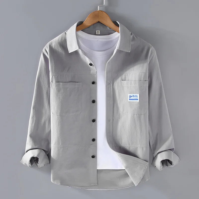 Versatile mens collared shirt, modern fit, in light blue, suitable for various occasions