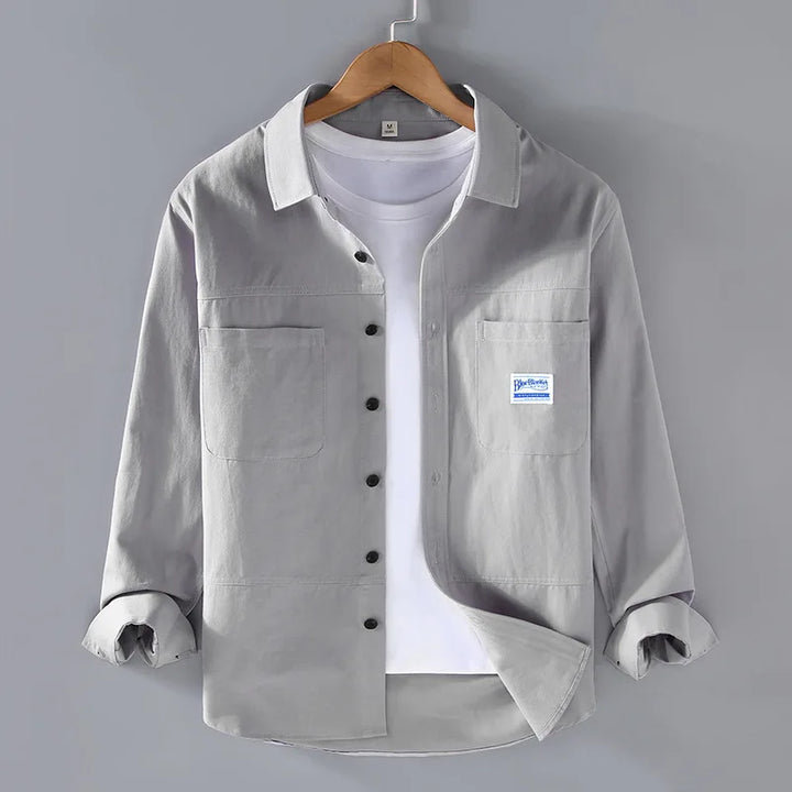 Versatile mens collared shirt, modern fit, in light blue, suitable for various occasions