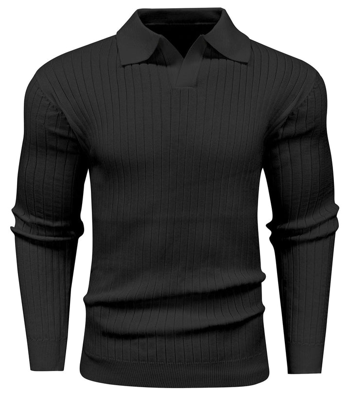 Men's long sleeve knit polo in a modern fit, ideal for diverse occasions