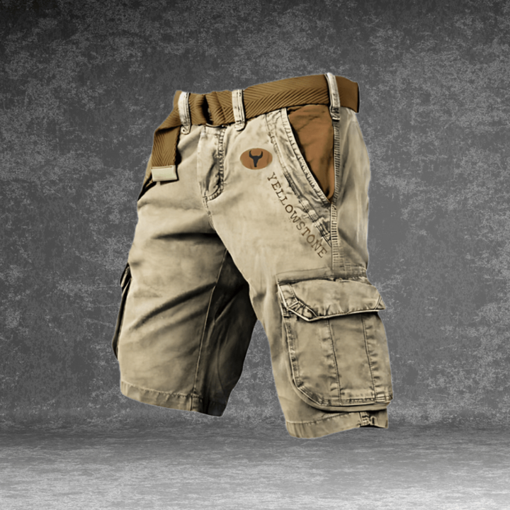 Regular fit men's cargo shorts, a stylish and comfortable choice for everyday casual wear. Features utility pockets.