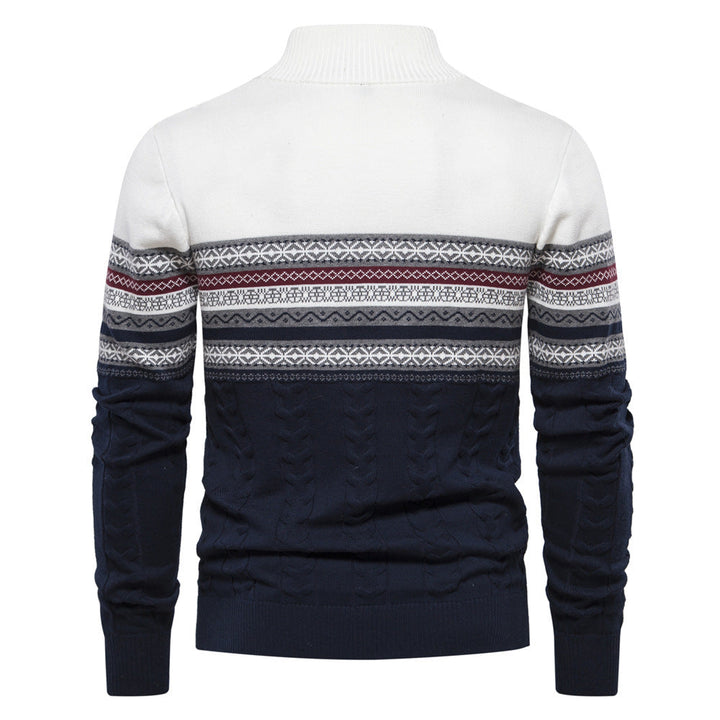 Men's casual half-zip pullover sweater, Nordic inspired, great for everyday winter wear
