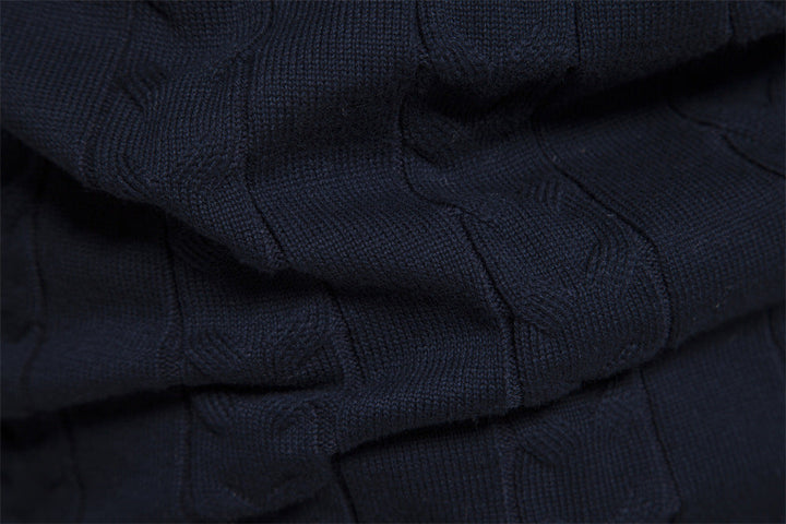 Men's half-zip pullover sweater with intricate Nordic design, built for warmth