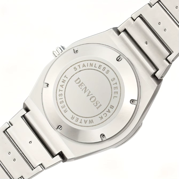 Classic yet modern men's octagonal stainless steel watch with a comfortable, durable band
