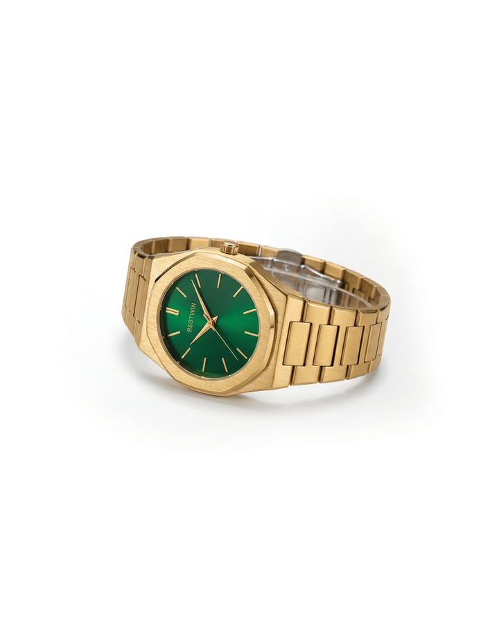 Men's Octagonal Stainless Steel Watch, elegant silver timepiece with a classic design