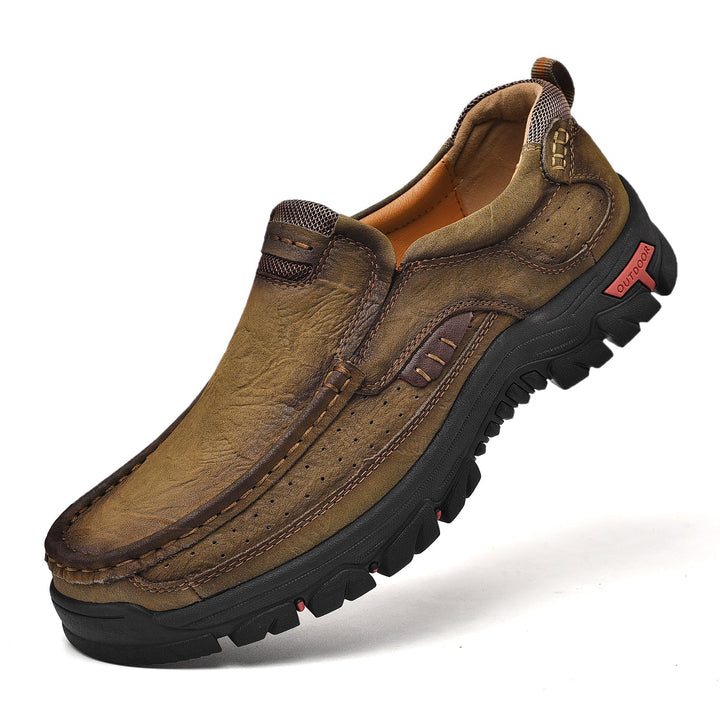 Khaki orthopedic men's boots, comfortable, built to last with orthopedic precision.