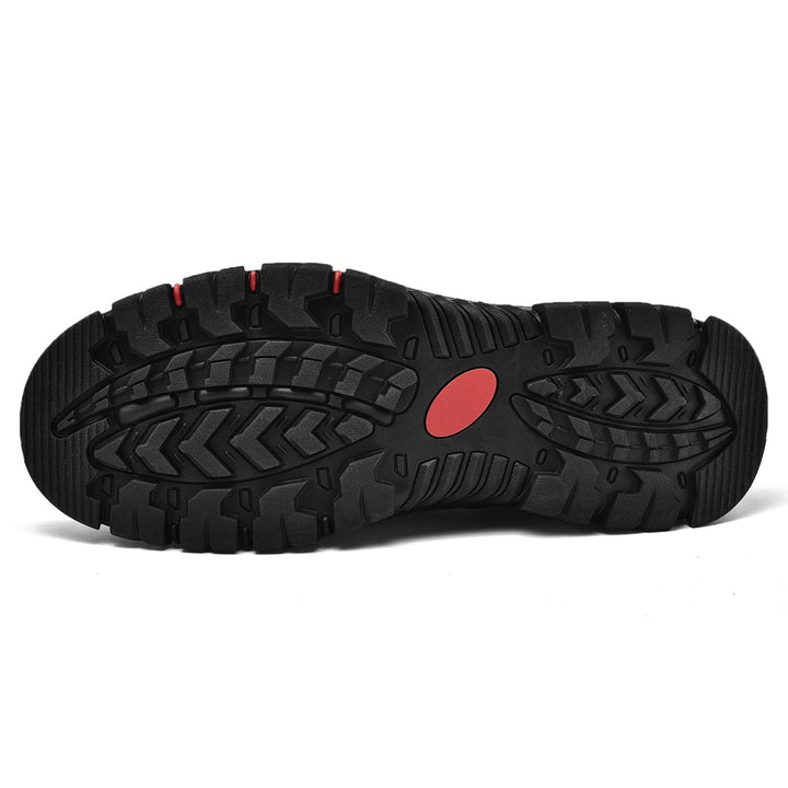 Men's brown orthopedic boots, comfortable for long walks, durable leather and supportive sole.