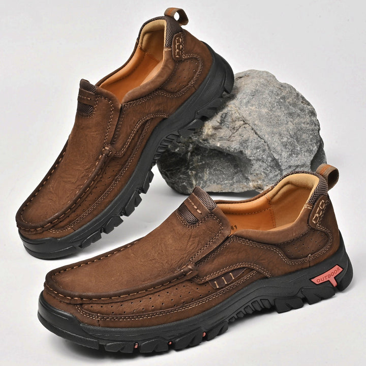 Khaki orthopedic men's boots, comfortable, a versatile staple for any comfort-conscious man.