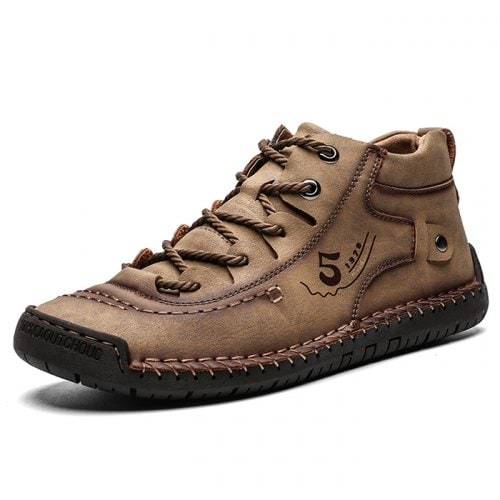 Breathable leather casual shoes for men, large size, orthopedic support for outdoor comfort
