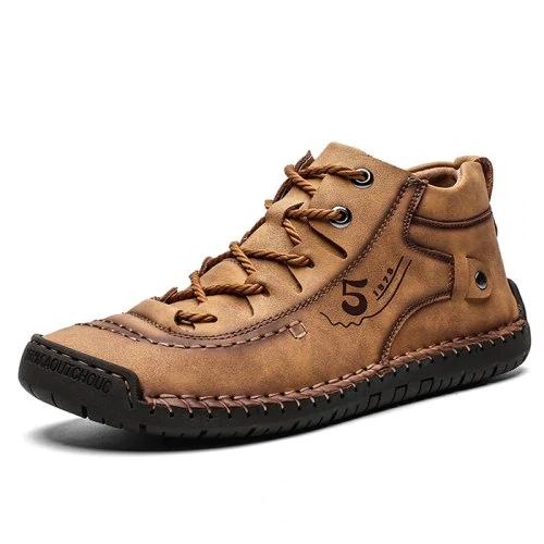 Breathable leather men's comfort shoes for outdoor activities, large size, orthopedic support