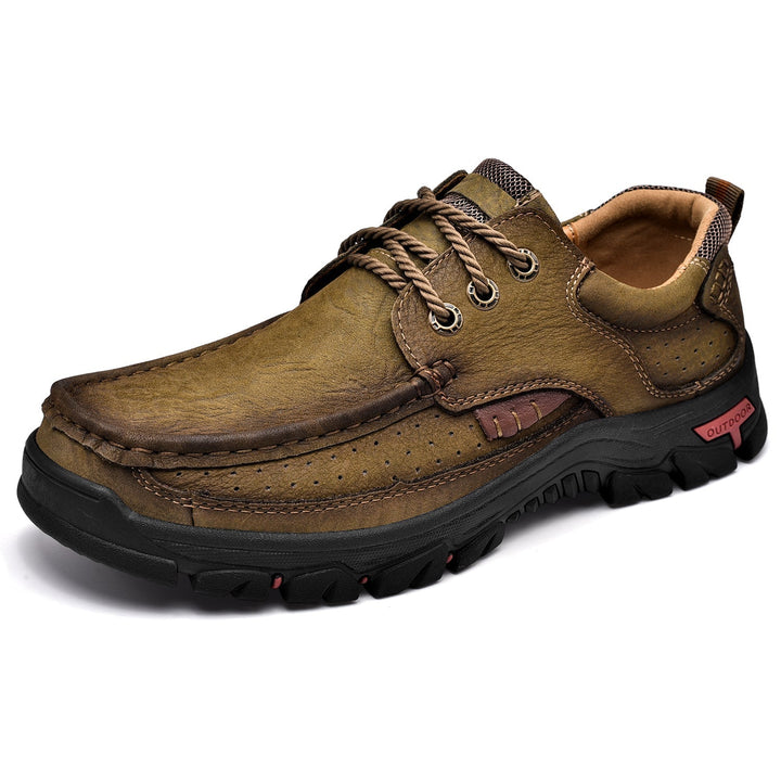 Men's orthopedic boots with cushioned sole, maximum comfort, leather exterior