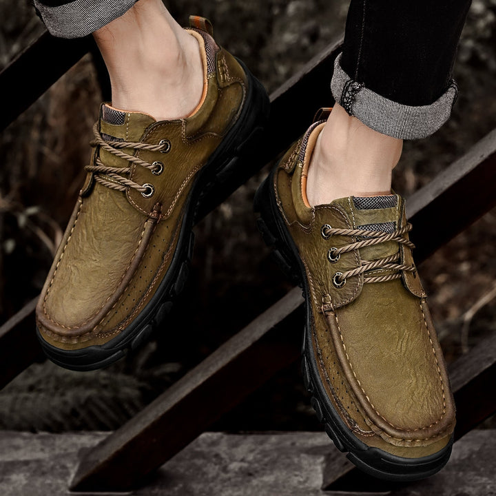 Durable men's orthopedic boots, crafted from high-grade leather, comfortable
