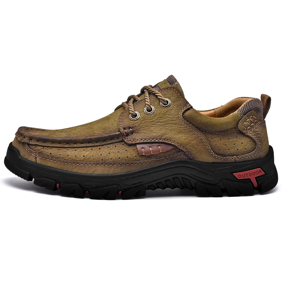 Orthopedic men's boots, classic design in brown, offering therapeutic comfort