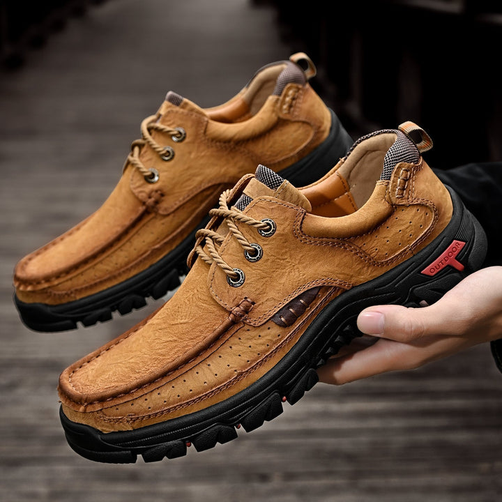 Men's orthopedic footwear, lace-up model, high-quality leather, comfort focus