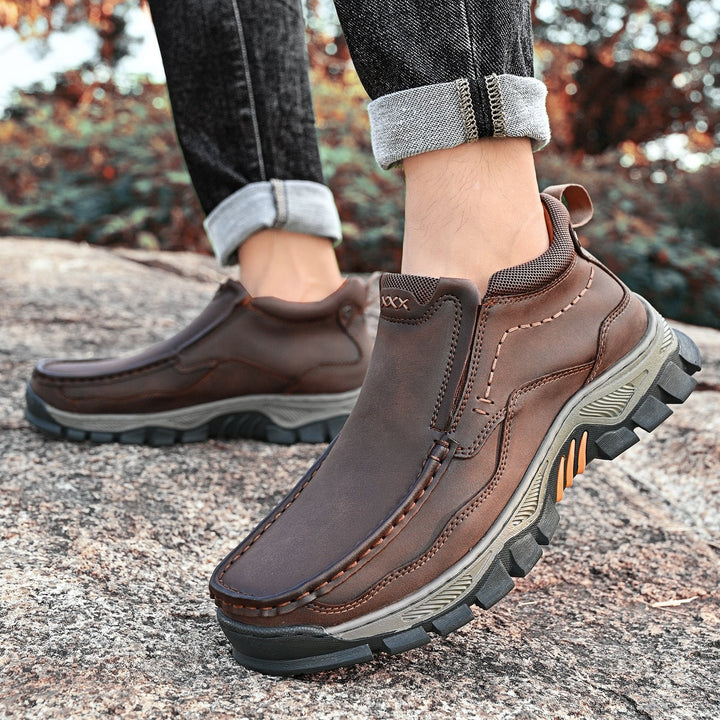 Men's comfort shoes: orthopedic transition boots crafted from quality leather, anti-slip
