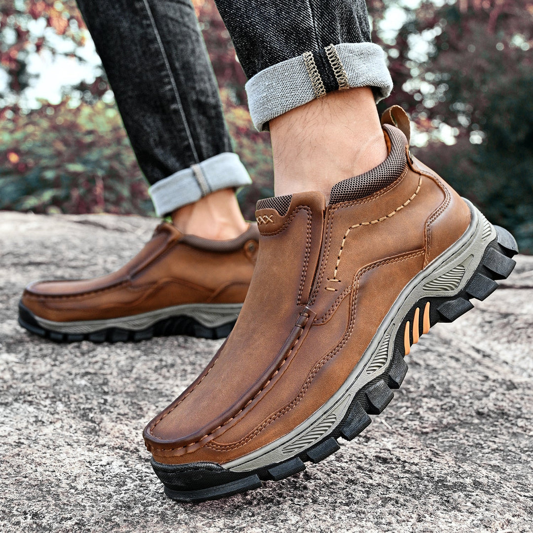 Men's slip-on comfort shoes, orthopedic leather boots, anti-slip for versatile wear
