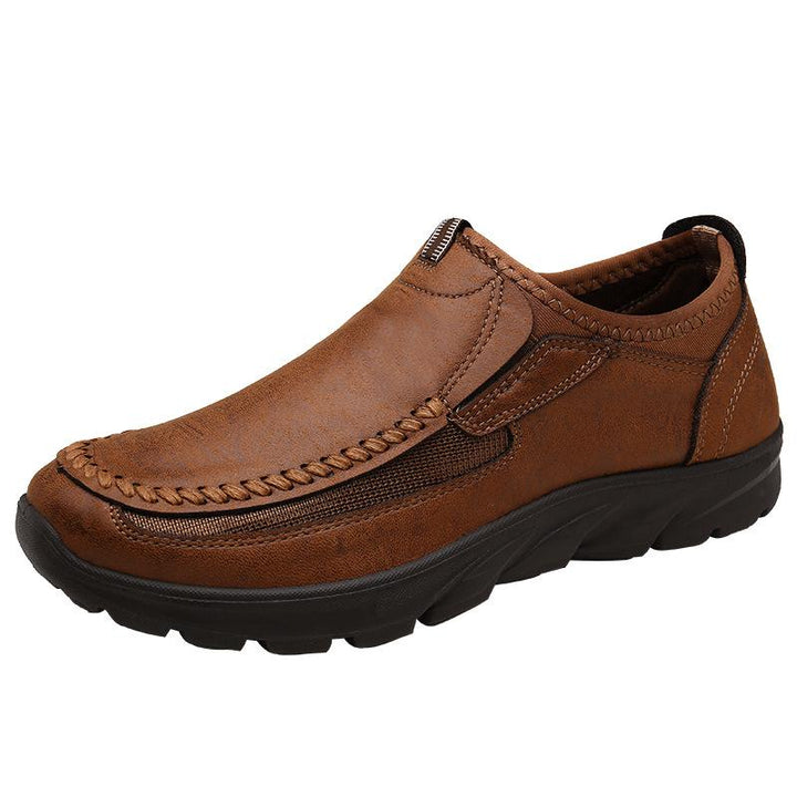 Orthopedic men's leather shoes, designed for support and casual style