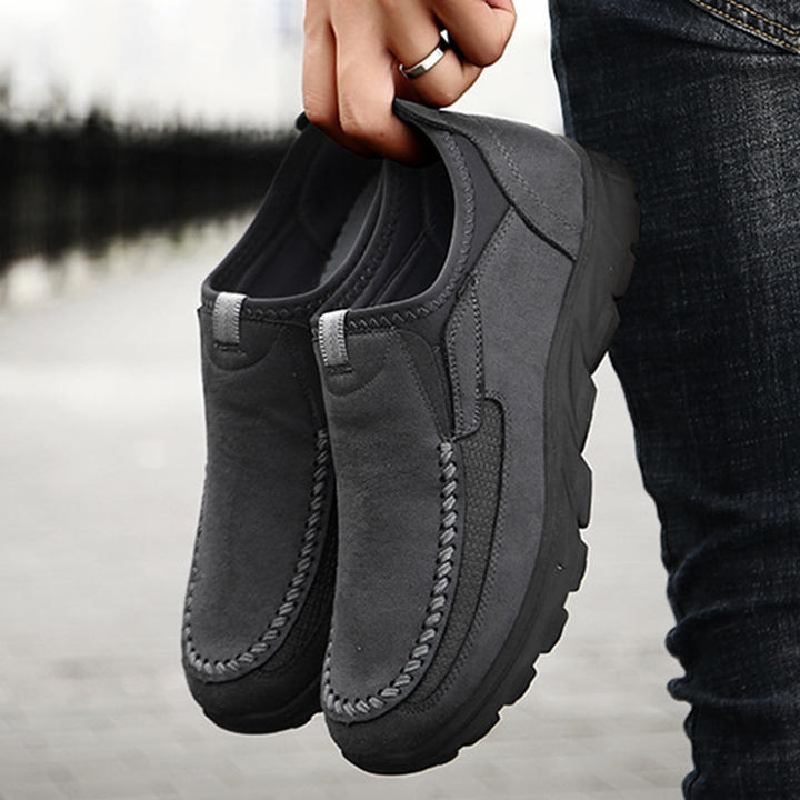 Pair of men's orthopedic comfort shoes, genuine leather material