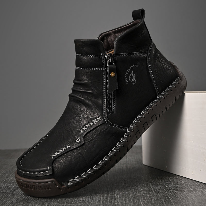 Men's orthopedic outdoor boots, dark brown, with an emphasis on comfort and foot support