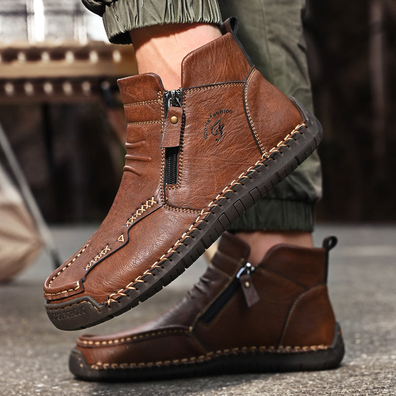 Men's orthopedic outdoor boots, black, offering superior comfort and posture correction