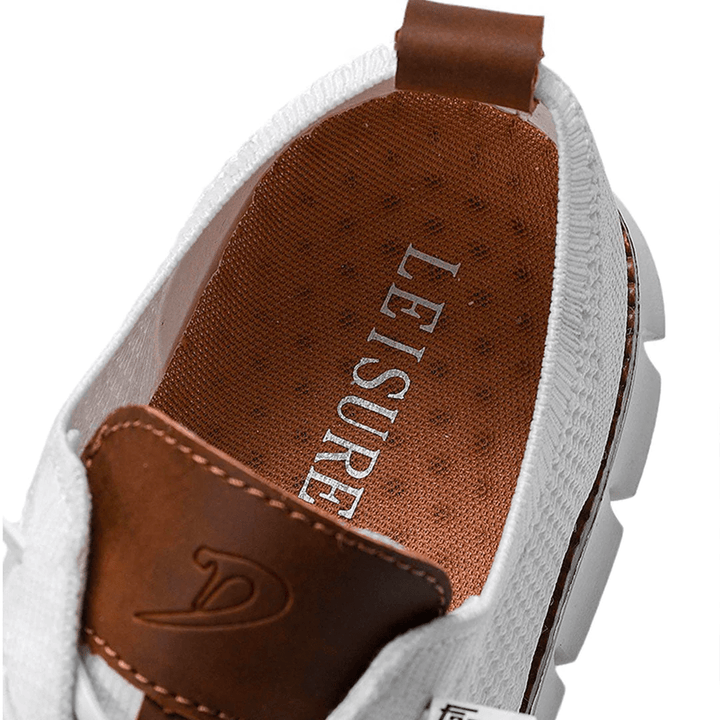 Men's slip-on shoes for maximum comfort, arch support, and foot relief during walking.
