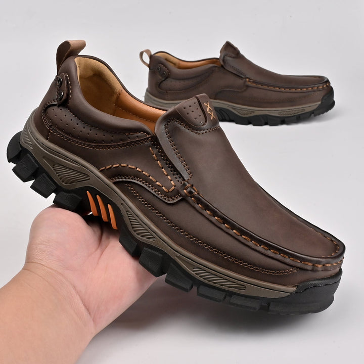 Men's orthopedic boots, genuine leather, comfortable for long wear, posture support feature