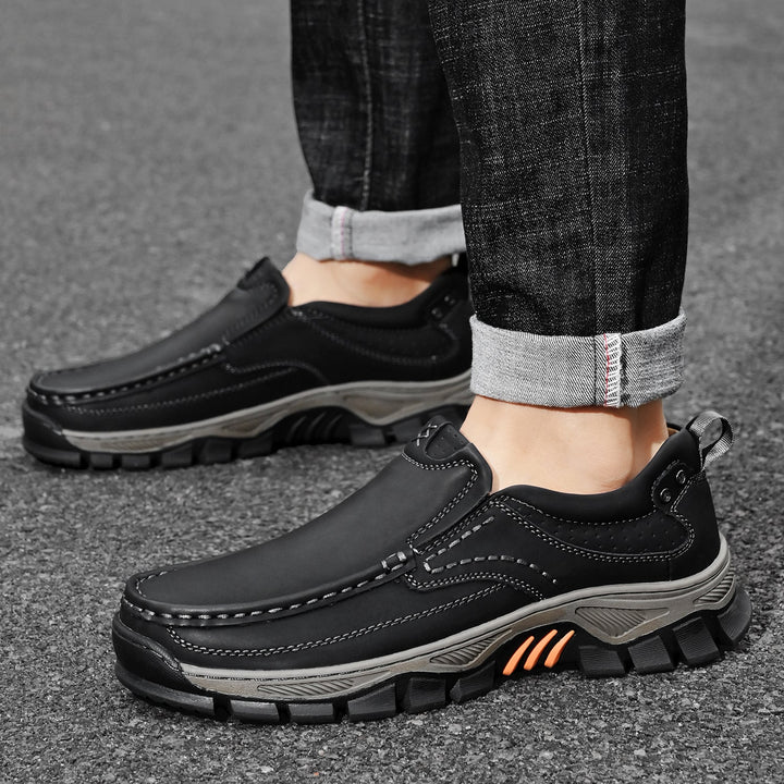 Orthopedic transition boots for men, brown leather, comfortable, ready for everyday adventures