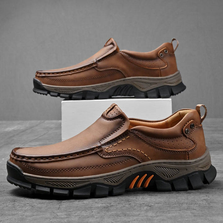 Close-up of comfortable sole on Men's Orthopedic Transition Boots, slip-resistant design