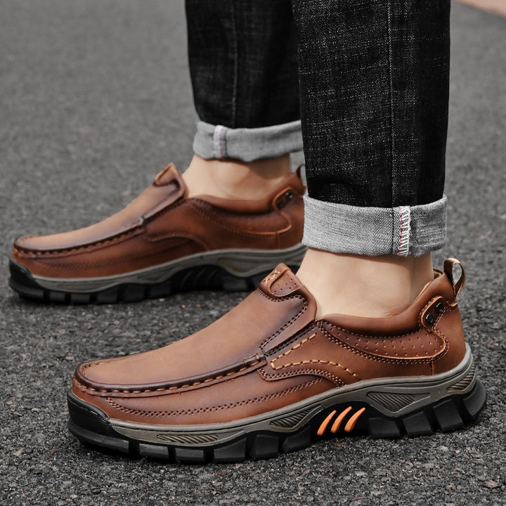 Side view of Men's Orthopedic Transition Boots, breathable design, posture support footwear