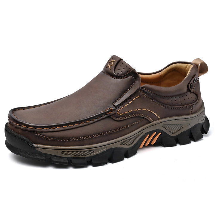 Men's orthopedic transition boots, black, showing flexible comfortable sole, slip-resistant