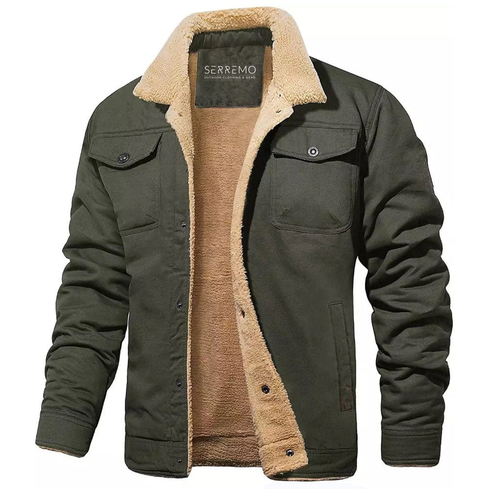 Insulated men's utility jacket, warm & durable, perfect for cold weather adventures and outdoor wear