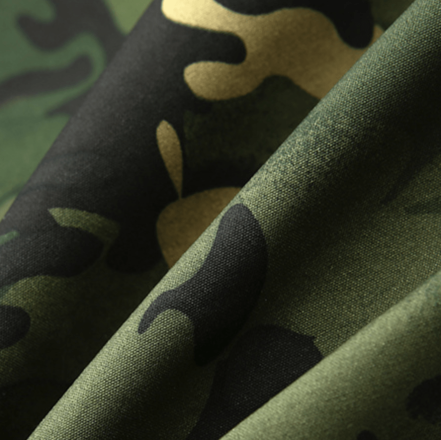 Men's outdoor hooded jacket, camouflage print, designed for warmth and protection against wind & rain