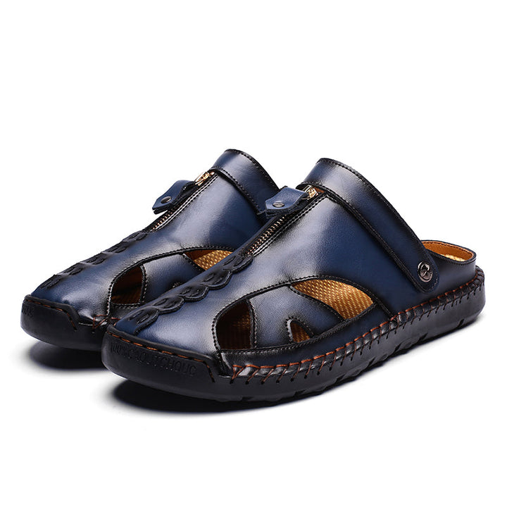 Men's closed-toe leather sandals, a must-have for summer outdoor activities