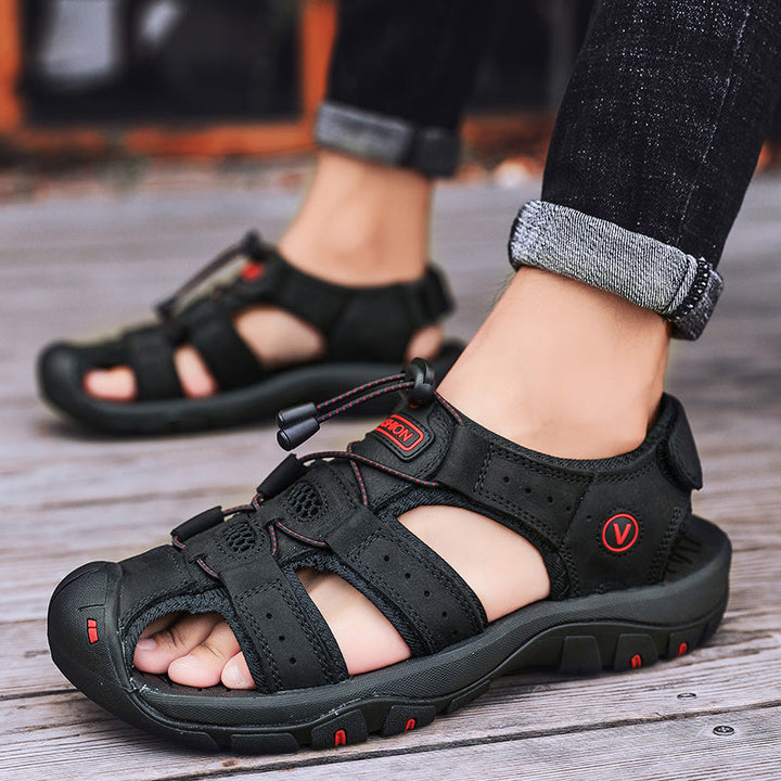 Water-friendly men's sandals, quick-drying and resistant to wear from water exposure