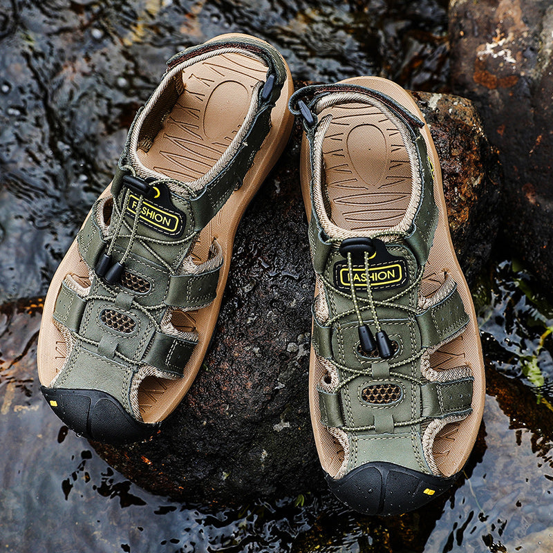 Men's leisure sandals, combining functionality of hiking gear with a relaxed summer style