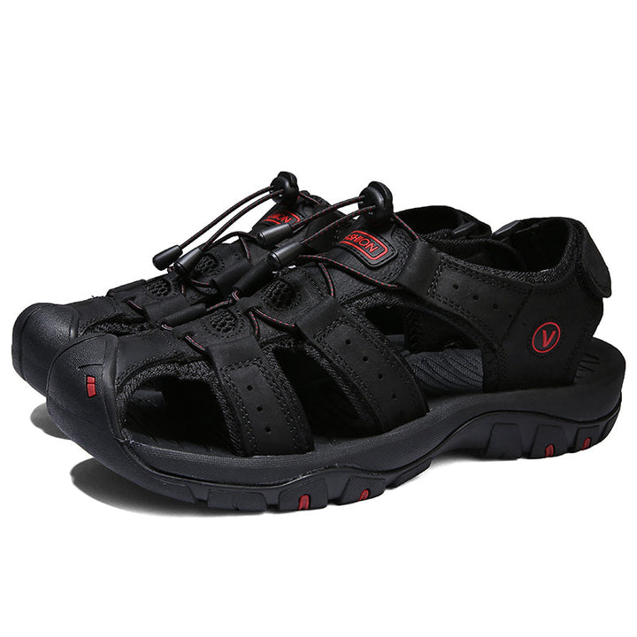 Open-toe men's sport sandals, allowing for air circulation to keep feet cool on hot days
