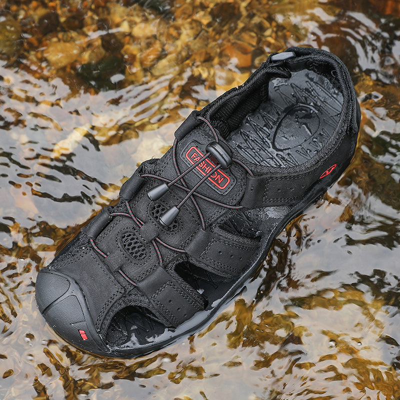 Men's sport leather sandals, offering timeless style with contemporary outdoor features