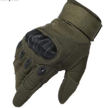 Durable men's full-finger tactical gloves with adjustable wrist strap, ideal for outdoor work & hunting.
