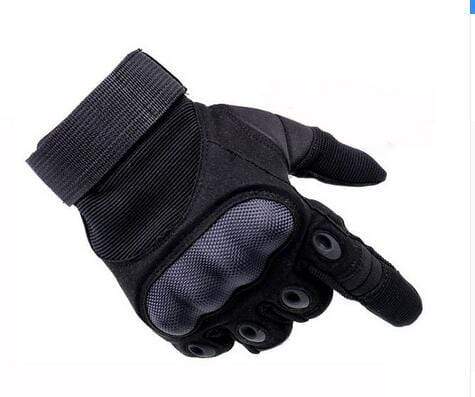 Close-up of men's tactical full-finger gloves, anti-skid design for enhanced grip in outdoor sports.
