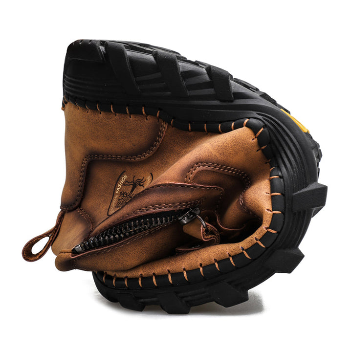 Men's tooling boots featuring orthopedic support and a sturdy slip-resistant outsole