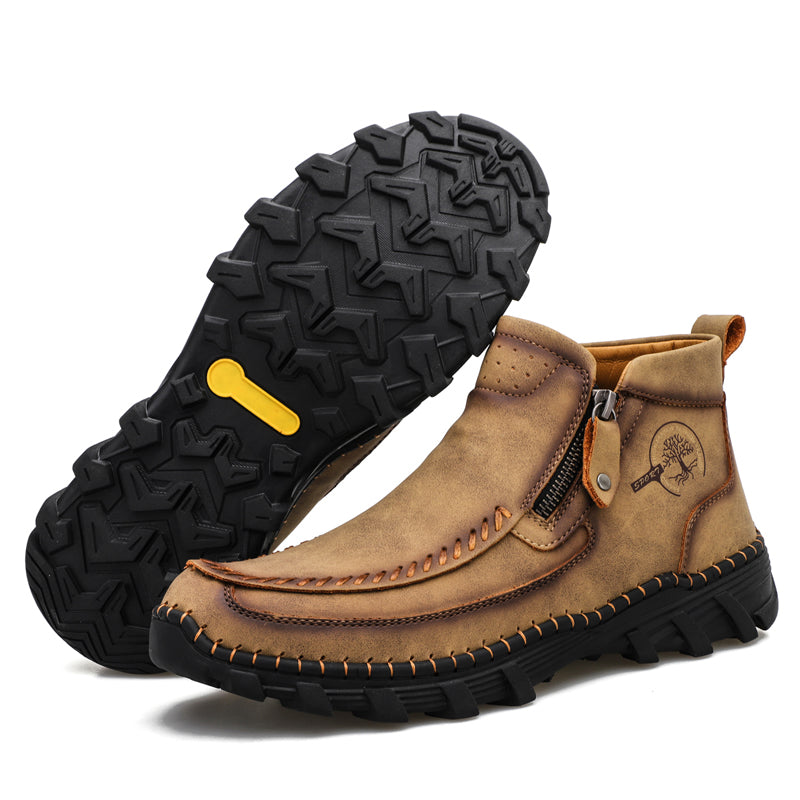 Men's work boots with orthopedic arch support, designed for long hours on feet