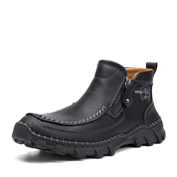 Outdoor men's leather boots, orthopedic, slip-resistant, built to last