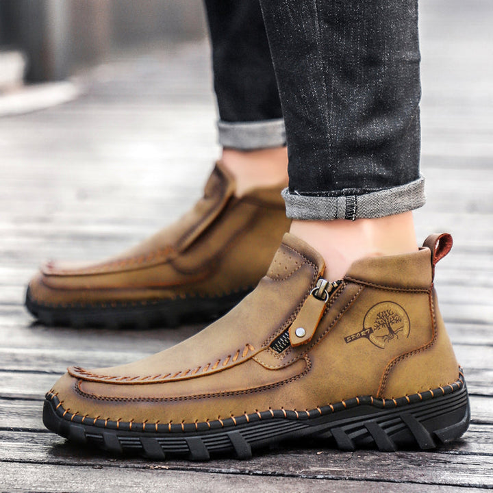 Orthopedic men's leather boots, designed for maximum comfort and foot health
