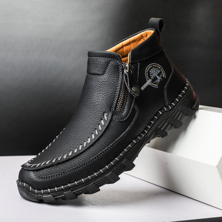 Men's leather orthopedic boots, slip-resistant, a blend of protection and comfort