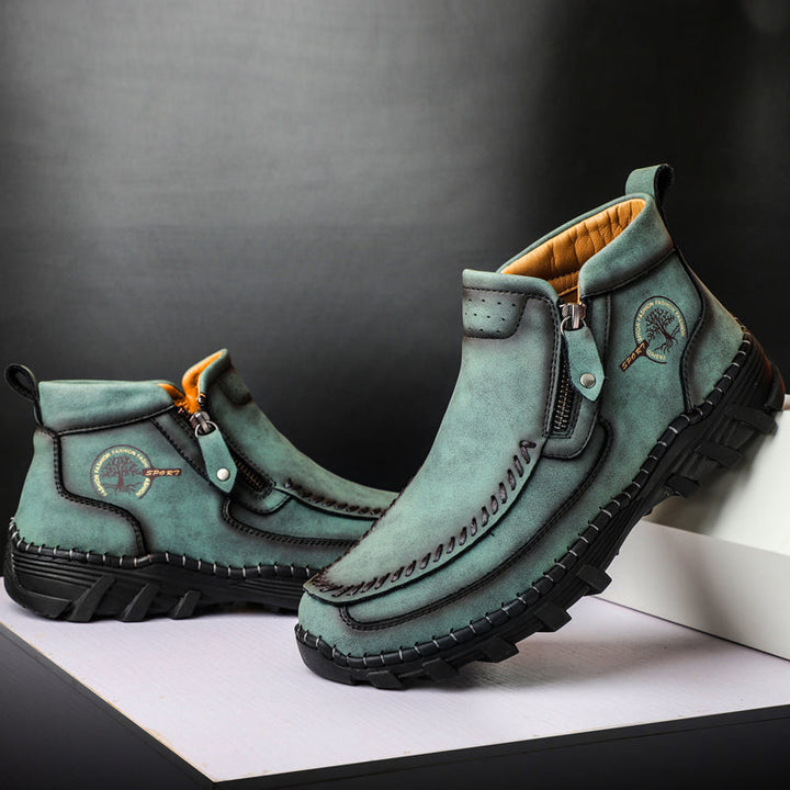 Orthopedic men's brown leather boots, offering an excellent blend of fashion and function