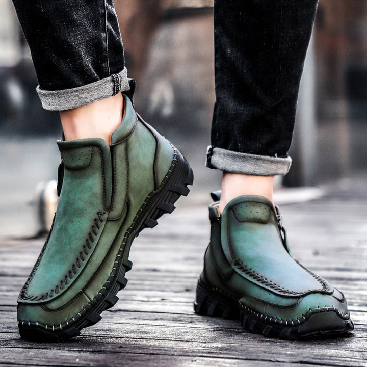 Orthopedic men's tooling boots, featuring high-quality leather and ergonomic design