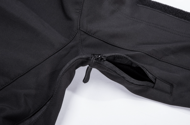 Men's multi-pocket hooded winter coat, shown folded for compact travel, highlighting its versatility