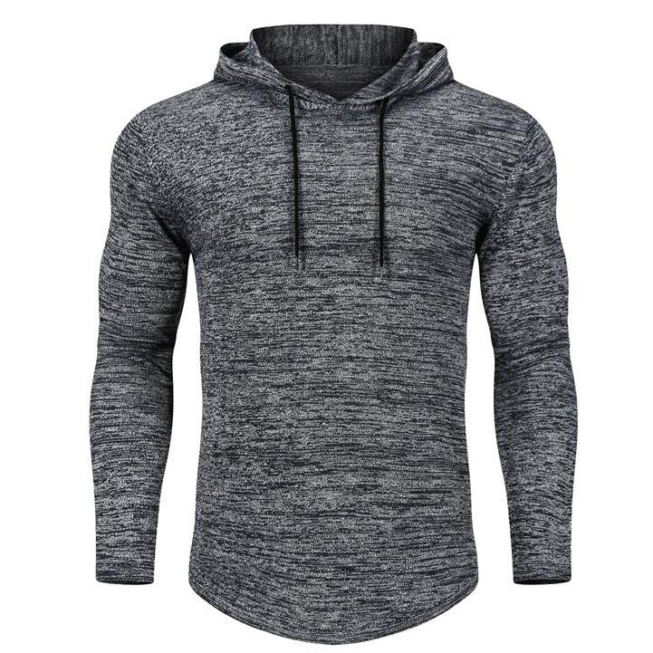 Workout hoodie for men, navy blue, tapered cut, breathable, perfect for gym sessions