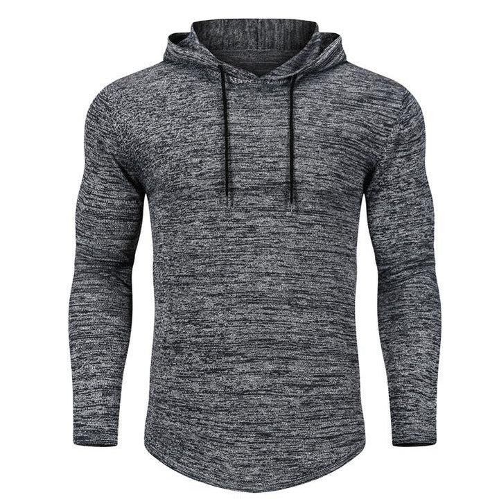 Workout hoodie for men, navy blue, tapered cut, breathable, perfect for gym sessions