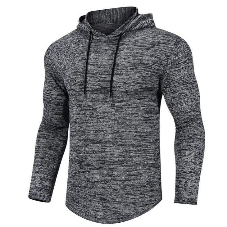 Comfortable men's workout hoodie, deep green, tapered fit, quality athletic gym clothing