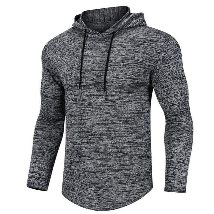 Comfortable men's workout hoodie, deep green, tapered fit, quality athletic gym clothing